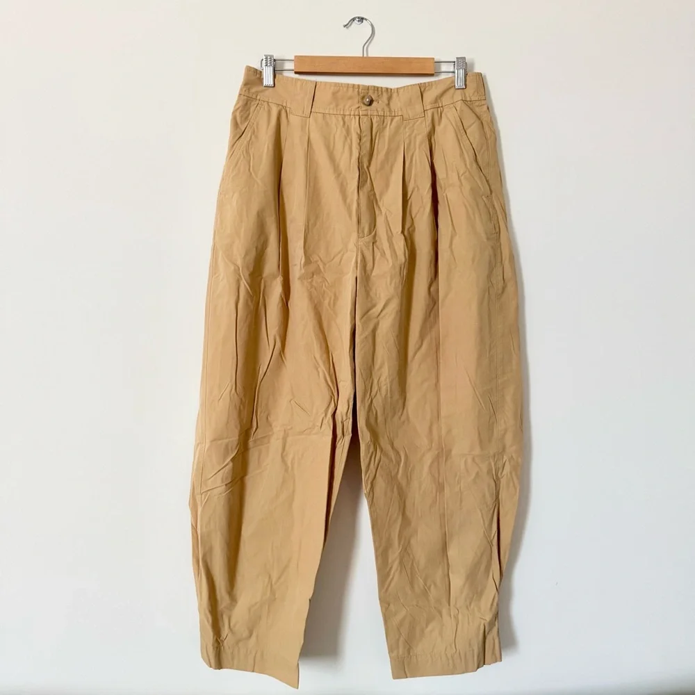 Madewell Pleated Pull-On Balloon Pants Desert Dune Size 12 - Picture 6 of 15